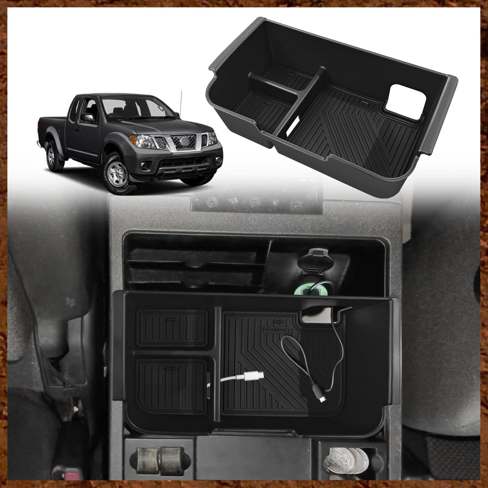 Muslogy center console organizer for Nissan Frontier fit keeps daily items neatly in place