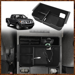 Muslogy center console organizer for Nissan Frontier fit keeps daily items neatly in place