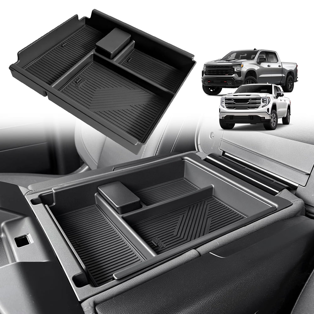 Muslogy center console upper organizer in Chevy/Sierra keeps items neatly organized.