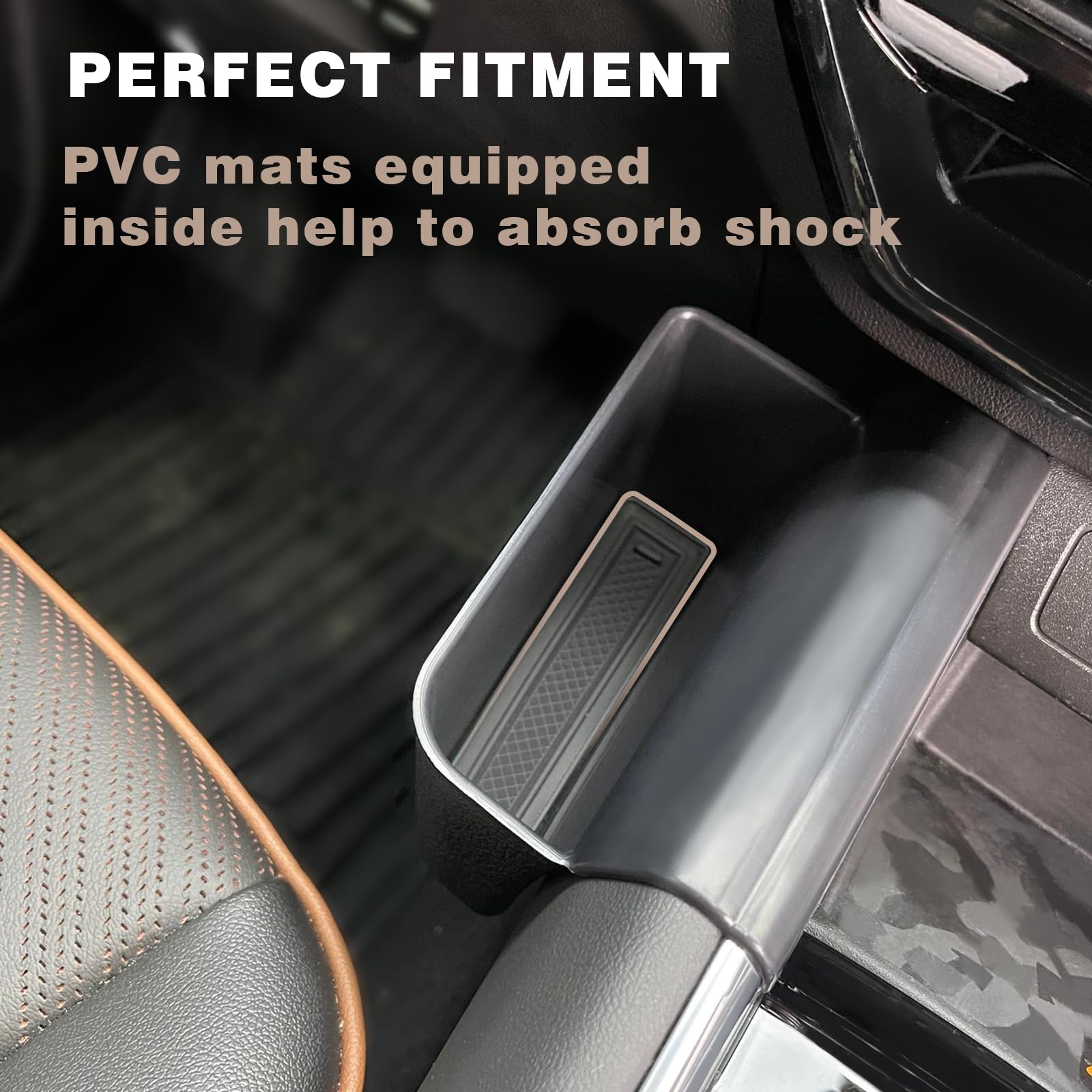 Muslogy right-side console organizer keeps essentials organized and easy to grab.