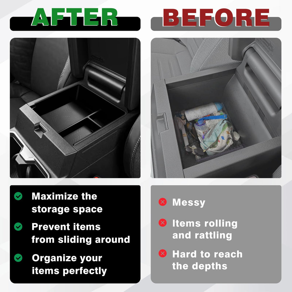 Muslogy compact organization setup for daily carry items in the console.