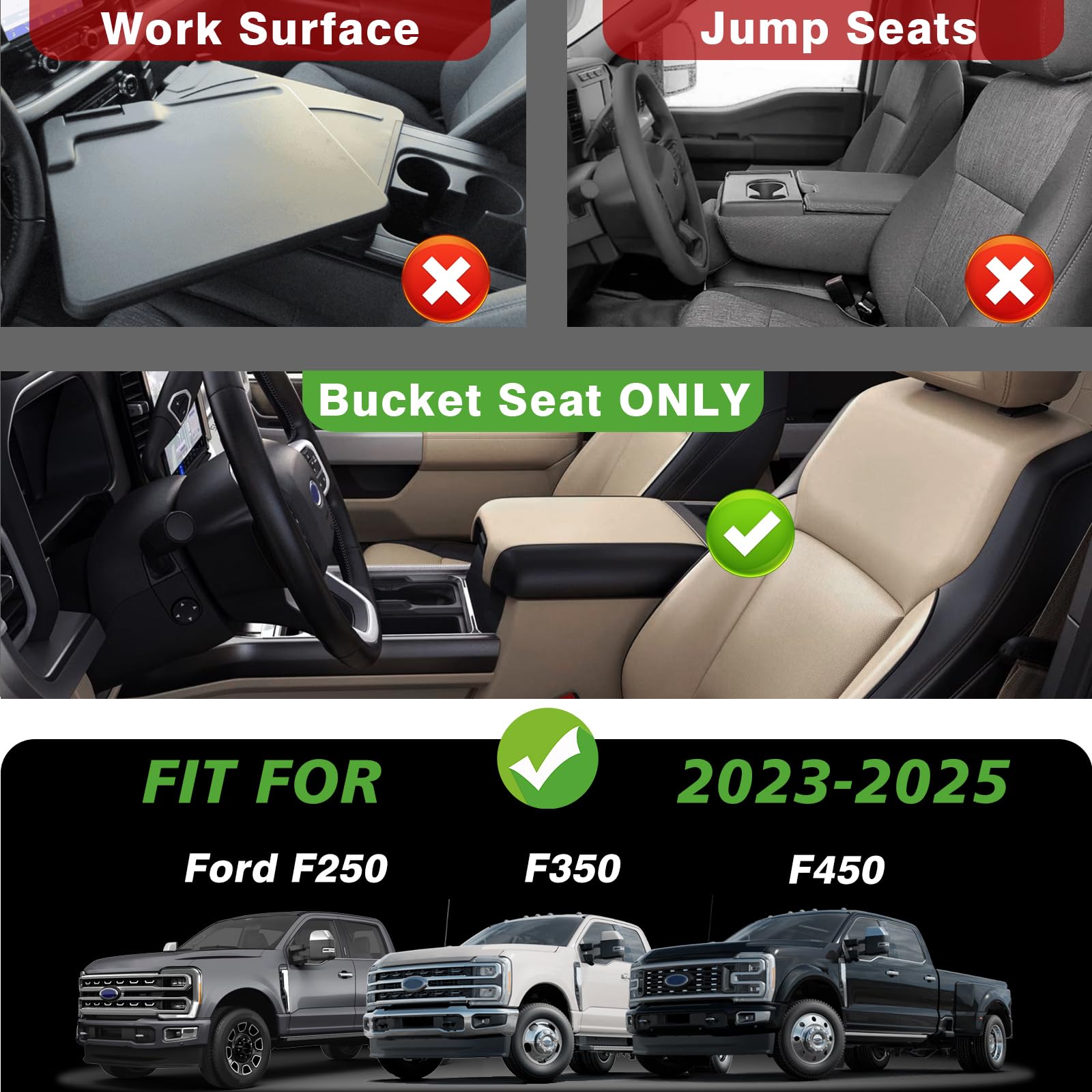 Muslogy armrest cover compatible with 2023–2026 Super Duty models