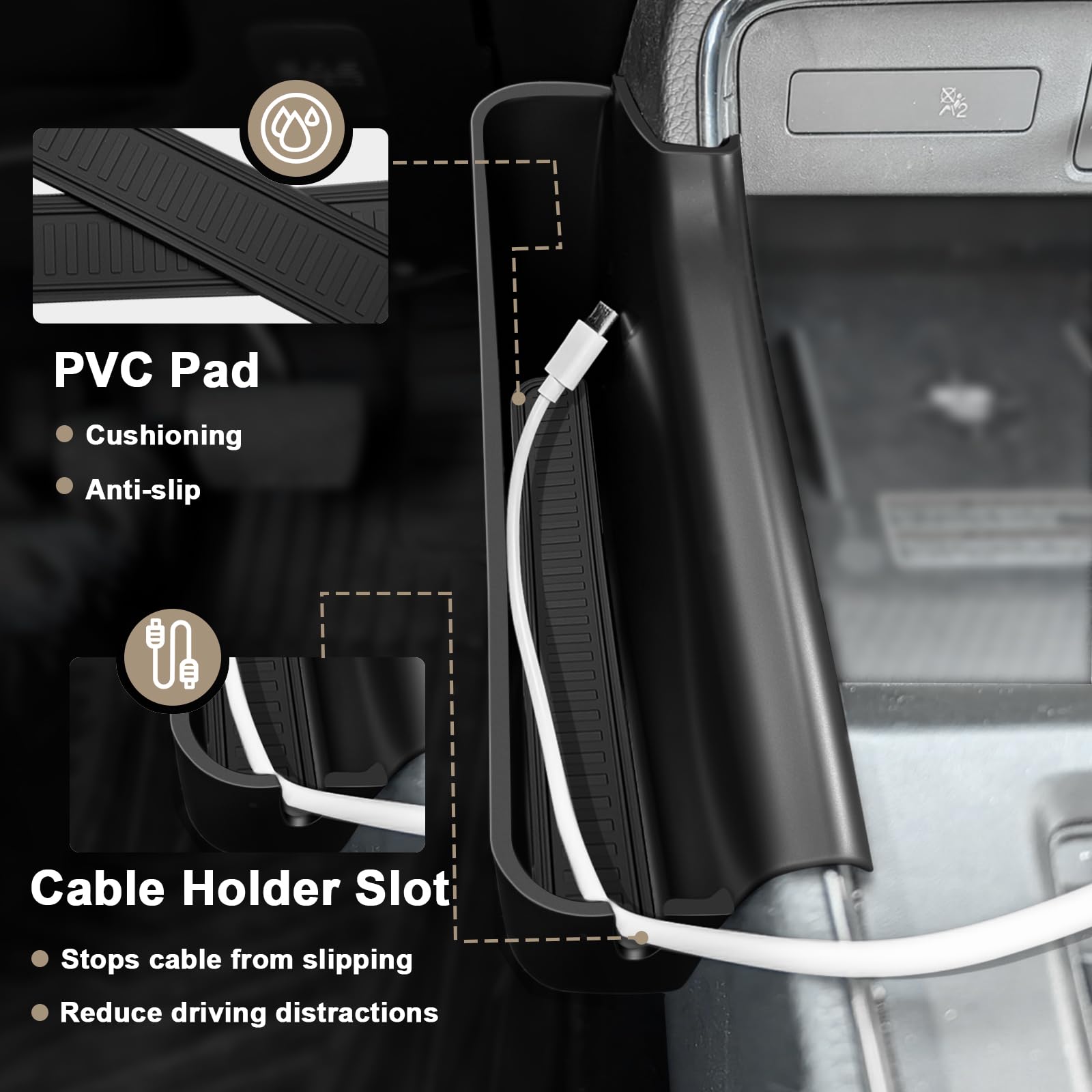 Muslogy CR-V durable ABS tray adds organized storage with a clean look.