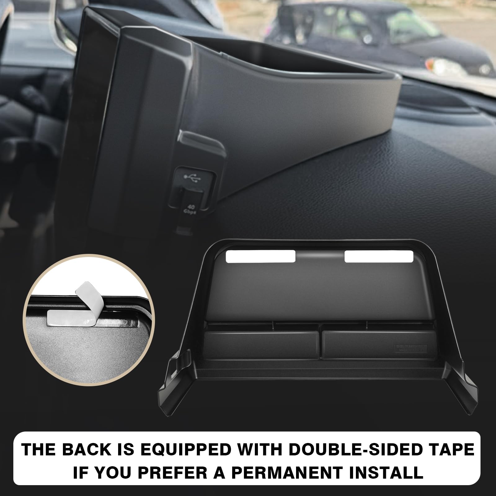 Insert mats included with Muslogy dashboard storage box to prevent sliding