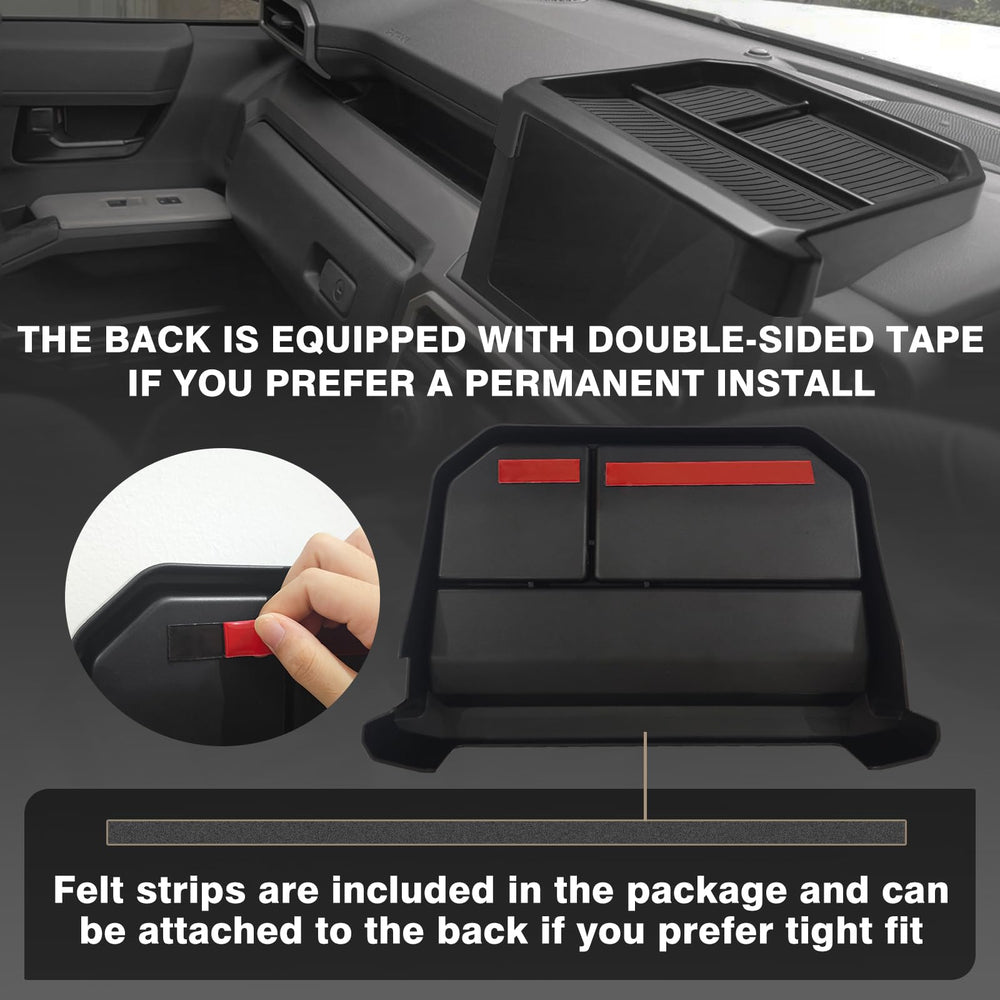 Insert mats prevent sliding and rattling during daily drives.