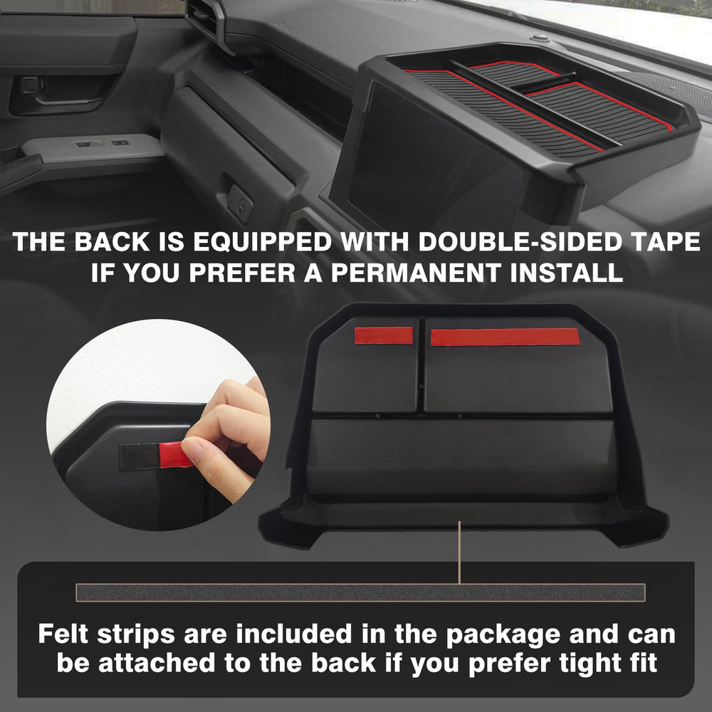 Muslogy dashboard storage box includes odorless inserts for easy cleaning