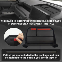 Insert mats prevent sliding and rattling during daily drives.