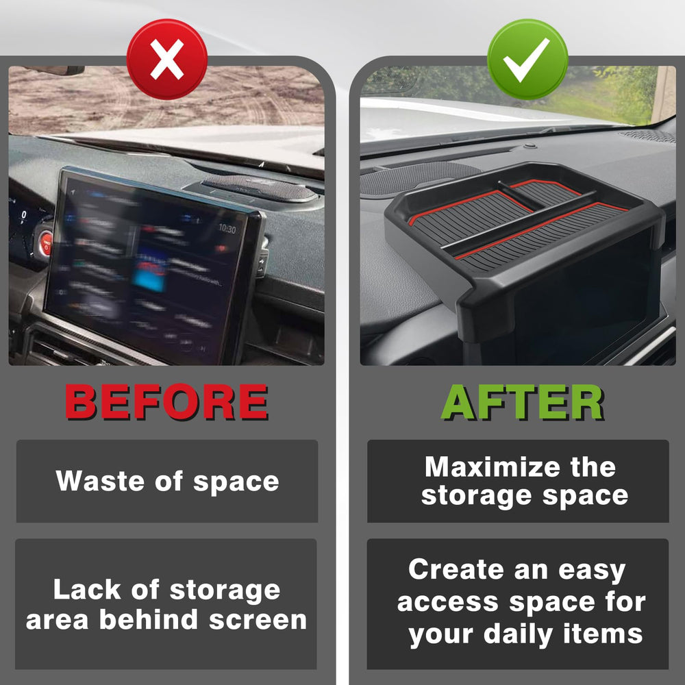 Muslogy dashboard storage box includes optional felt and tape for snug fit