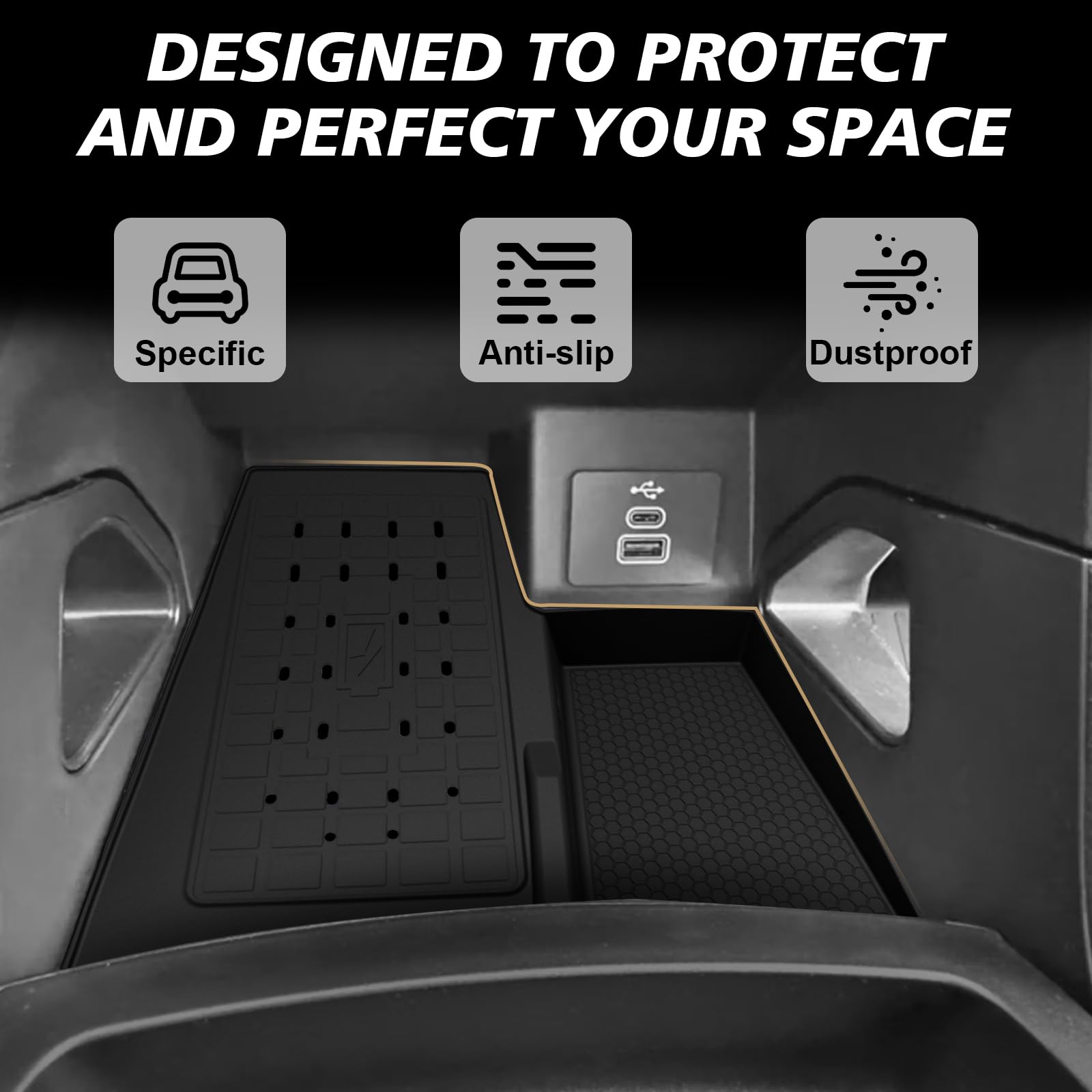 Muslogy dust protection mat shields the charging area from debris.
