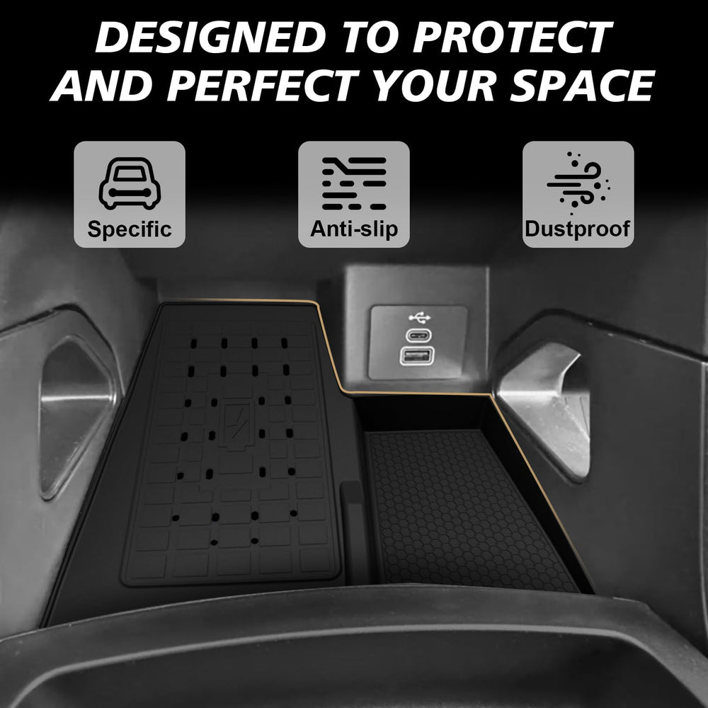 Muslogy dust protection mat shields the charging area from debris.