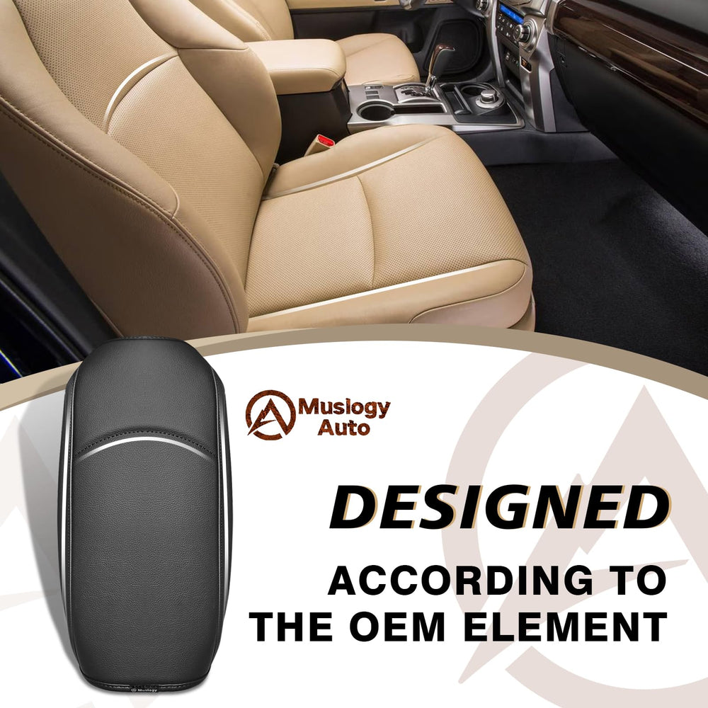 Muslogy easy-install armrest cover with no-tools band closure.