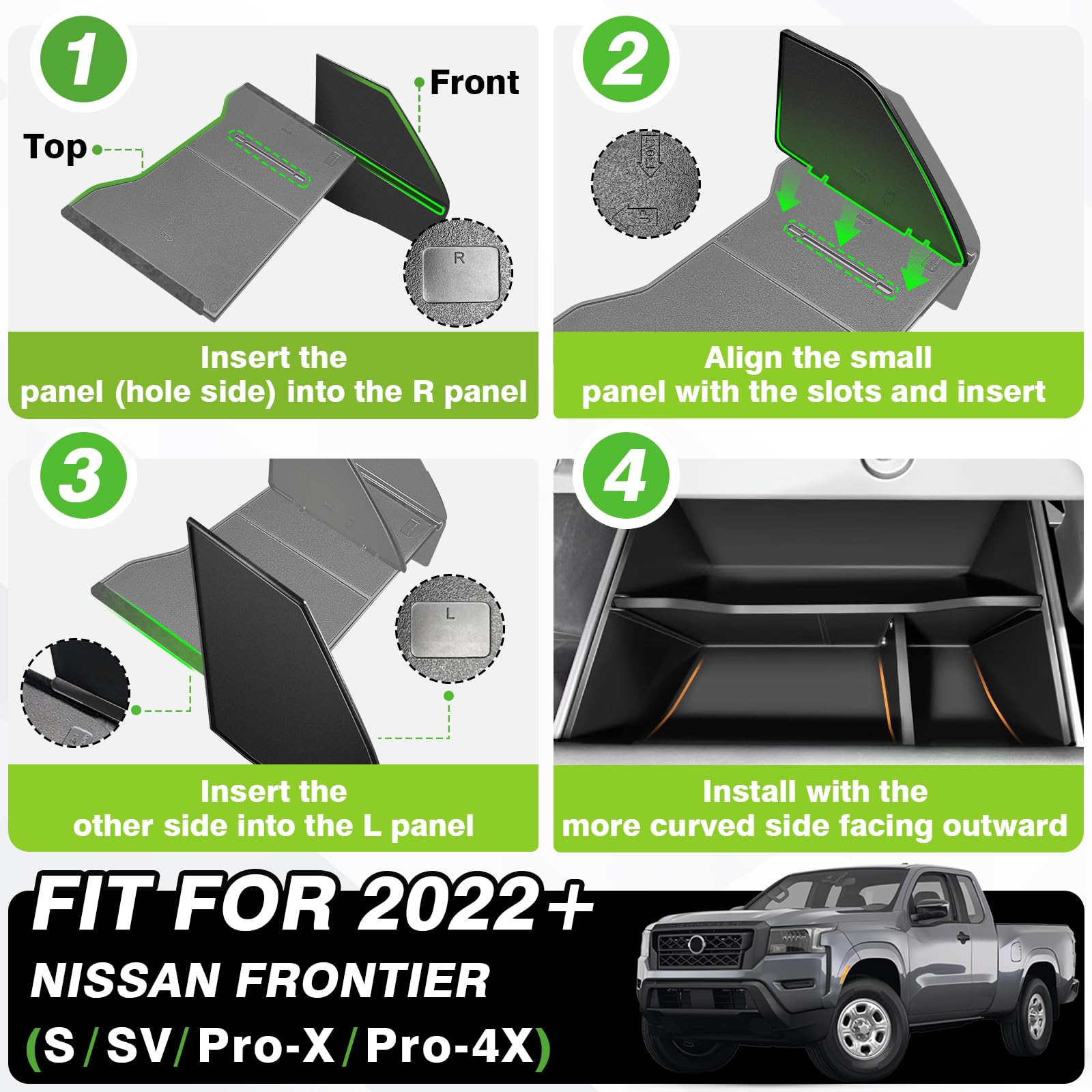 Muslogy glove box organization divider helps separate sunglasses, keys, cards, and gum.