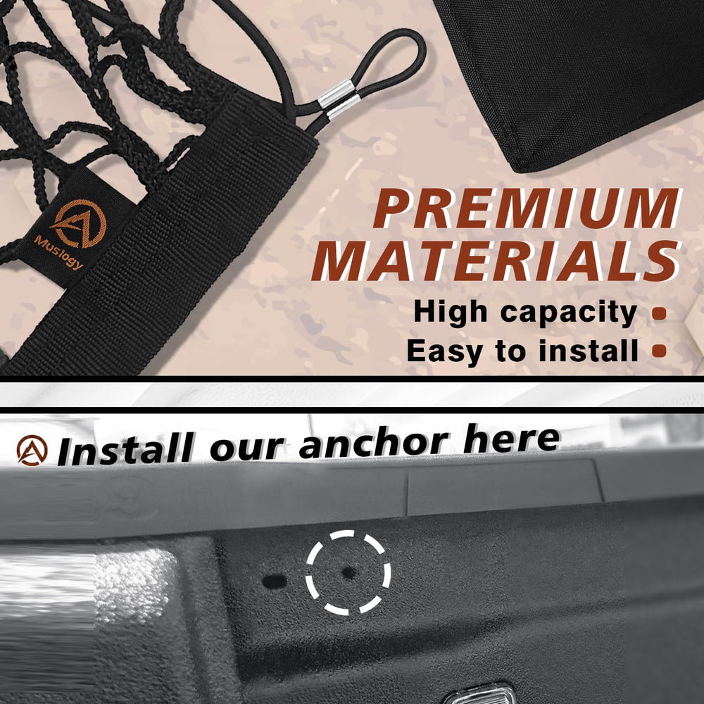 Muslogy heavy-duty carabiners provide secure, reliable fastening.