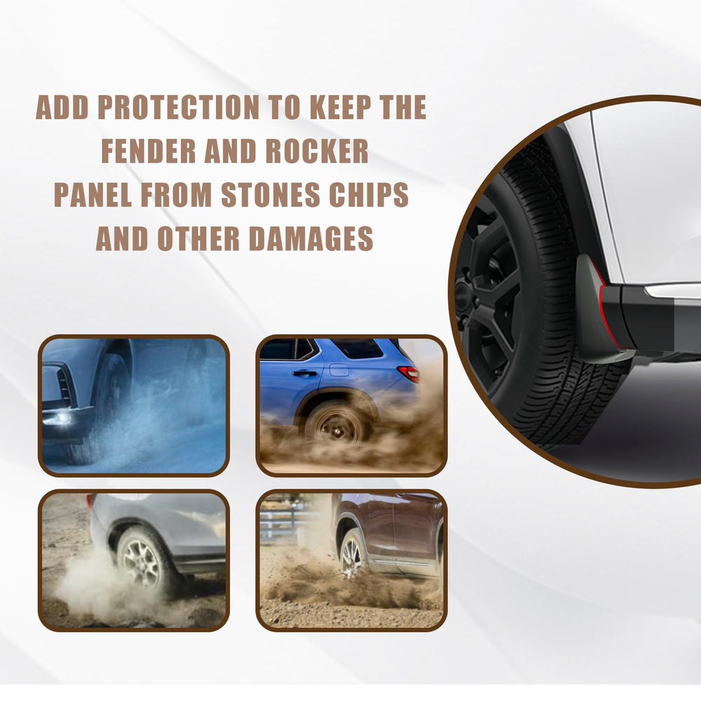 Muslogy Honda Pilot splash guards blend with design while resisting paint chips.