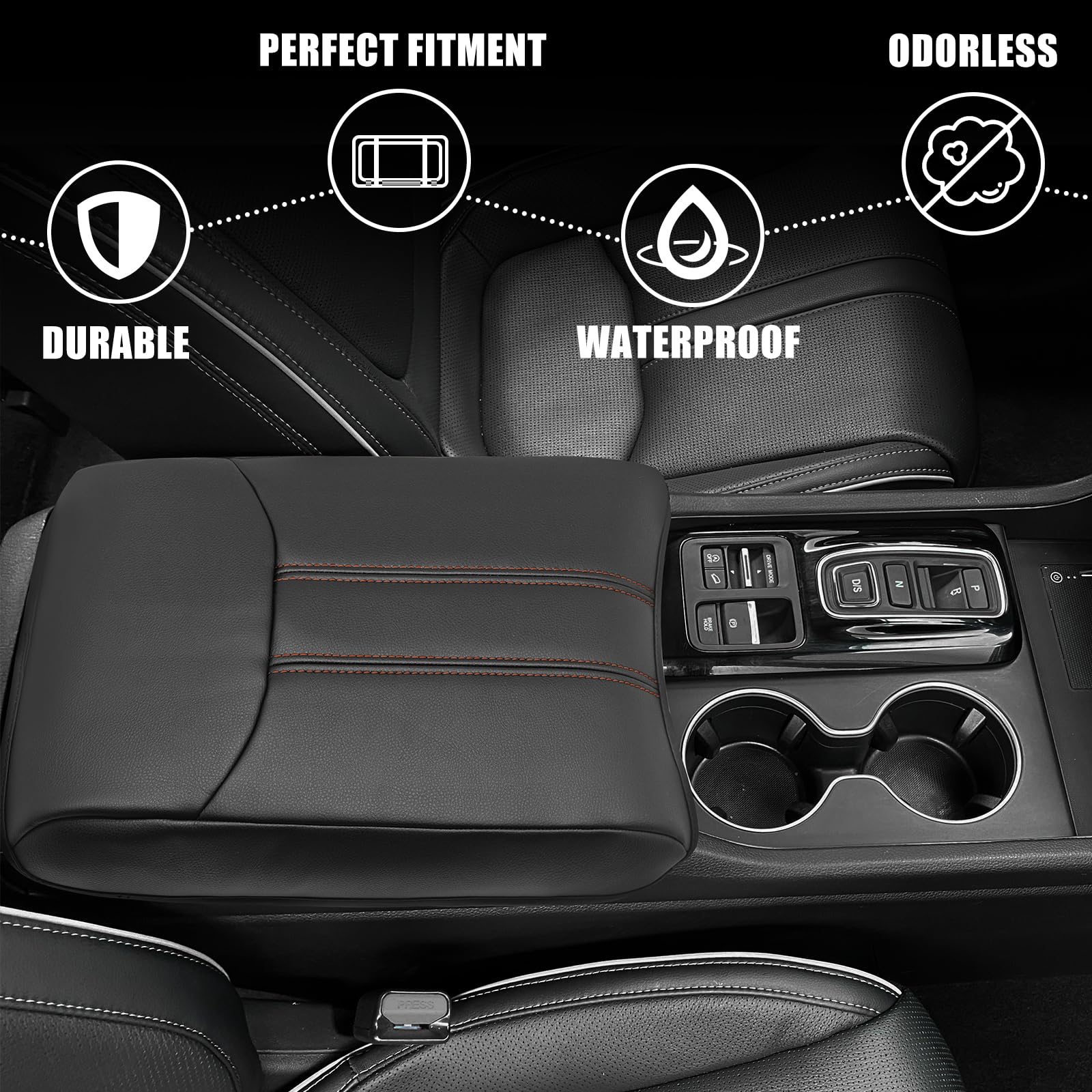 Muslogy interior-matching vegan leather to blend with OEM textures