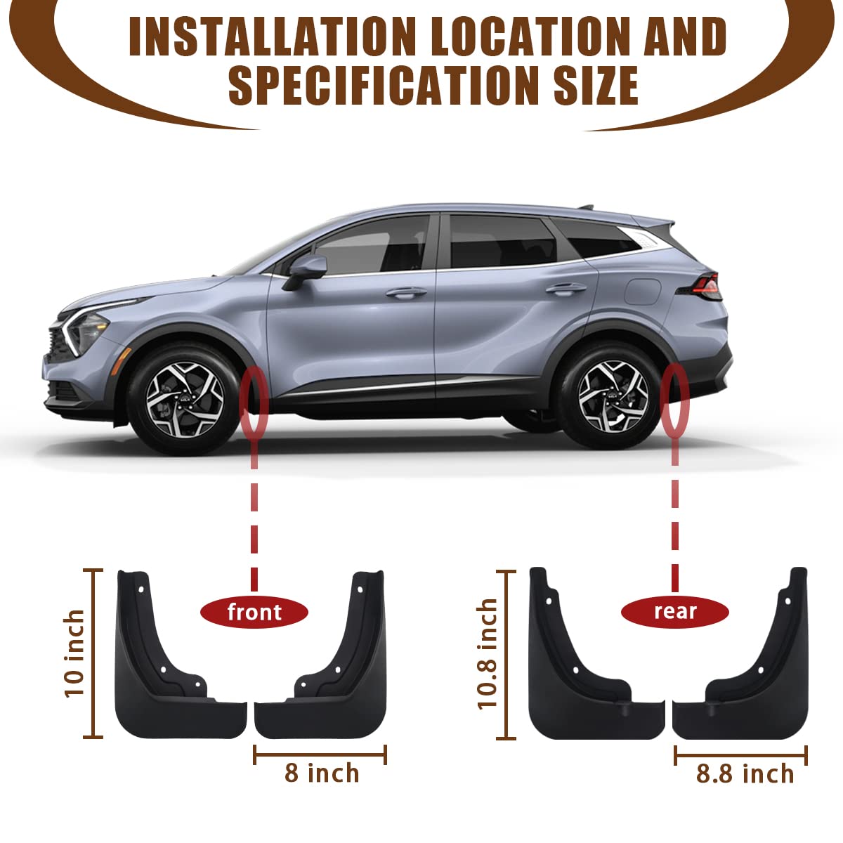 Muslogy PP material mud flaps deliver durable protection.
