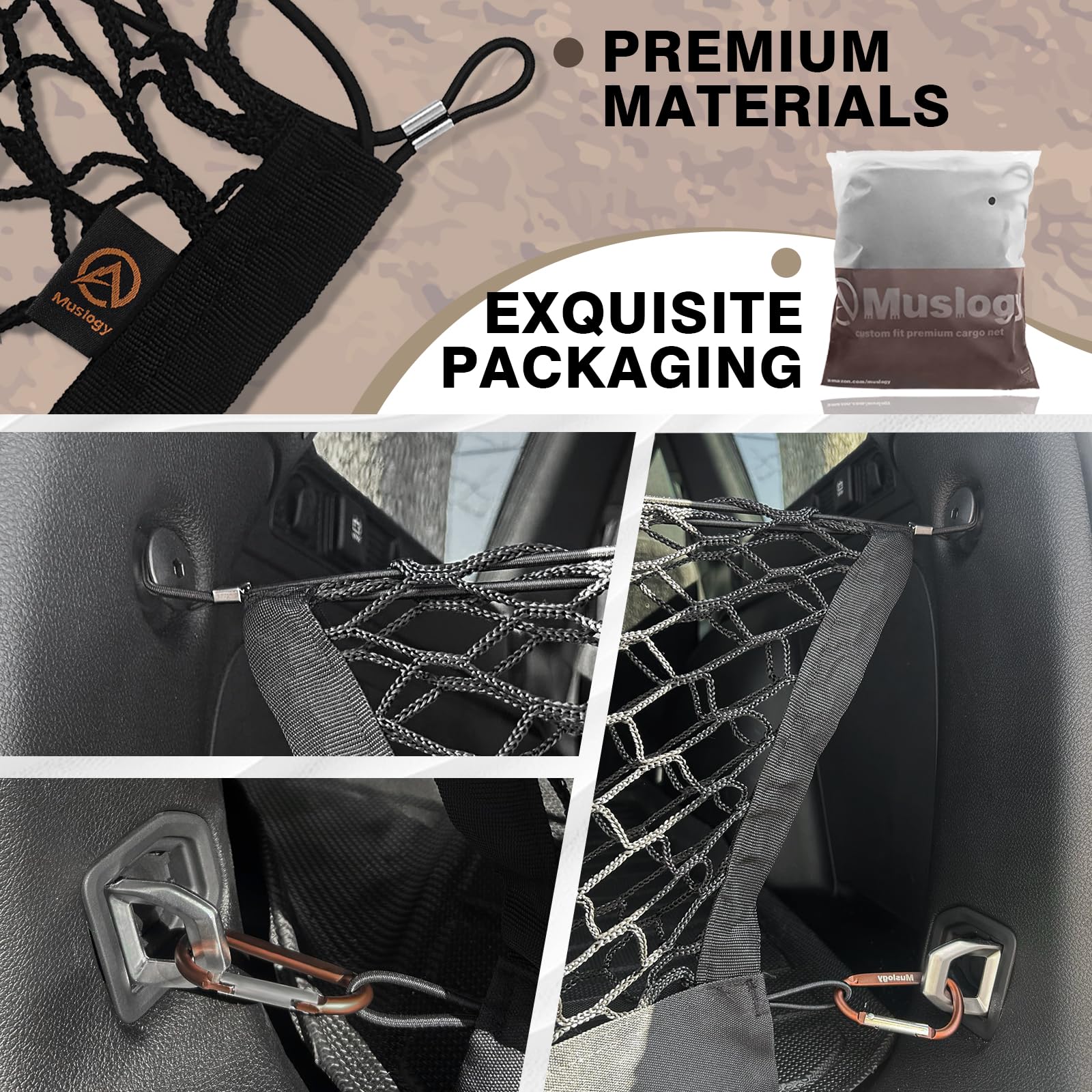 Muslogy LockNflex elastic material secures small items and reduces movement.