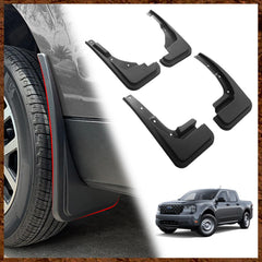 Muslogy Maverick mud flap front left protecting fender from chips