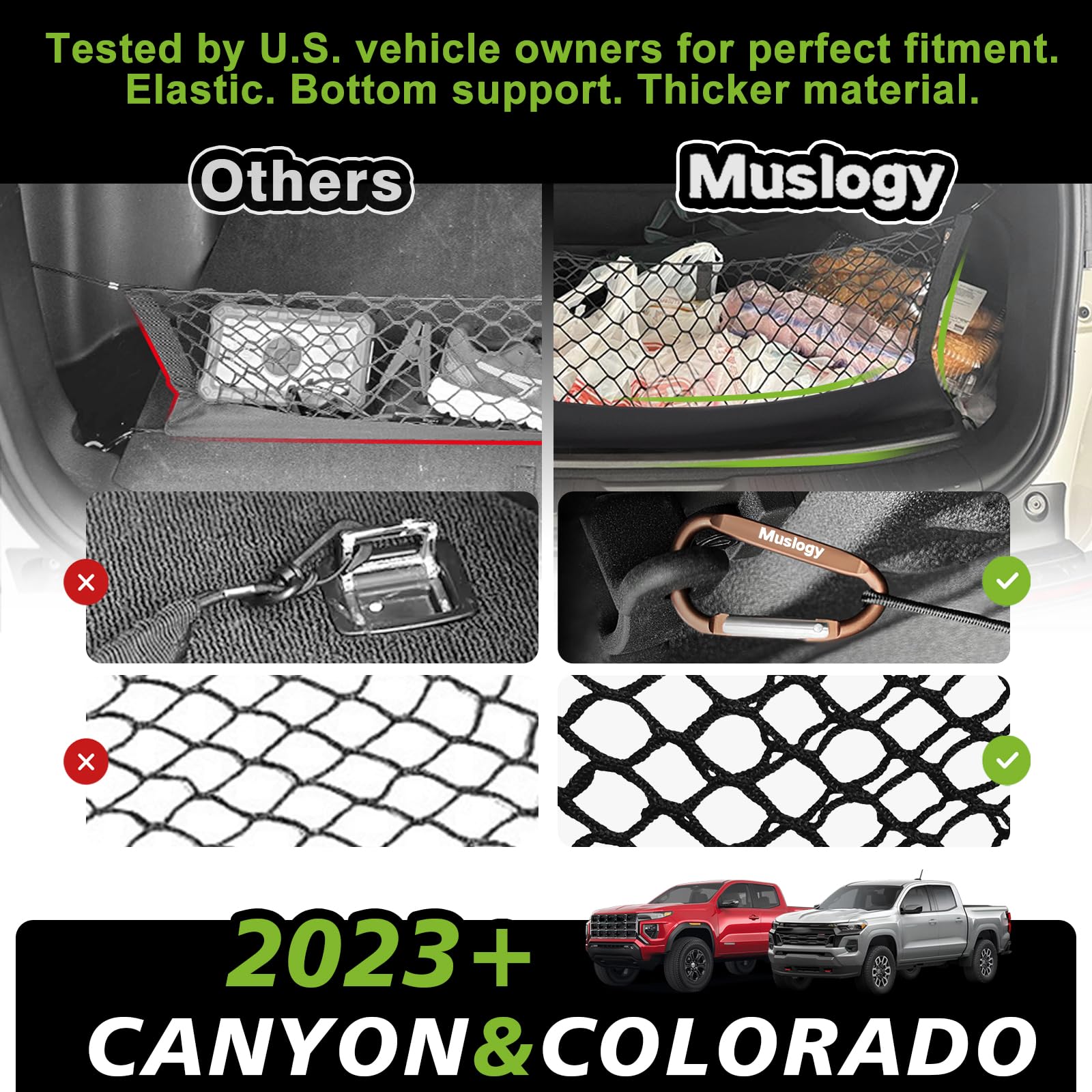 Muslogy metallic clips provide high bearing capacity for heavier loads.