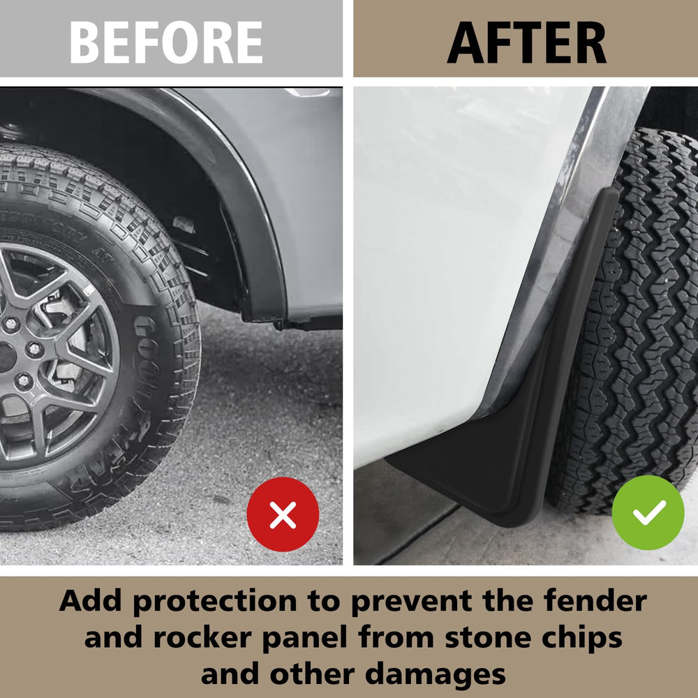 Muslogy mud flaps pack content showing 4 guards and tools