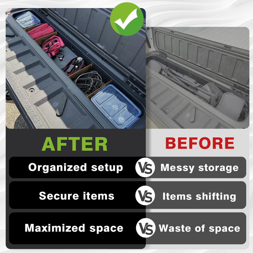 Muslogy organized-tailgate-storage focuses on clean, accessible gear.