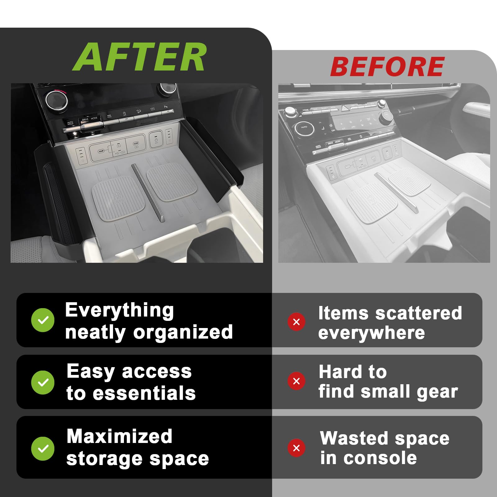 Premium ABS construction by Muslogy for durable, easy to clean interior upgrade.