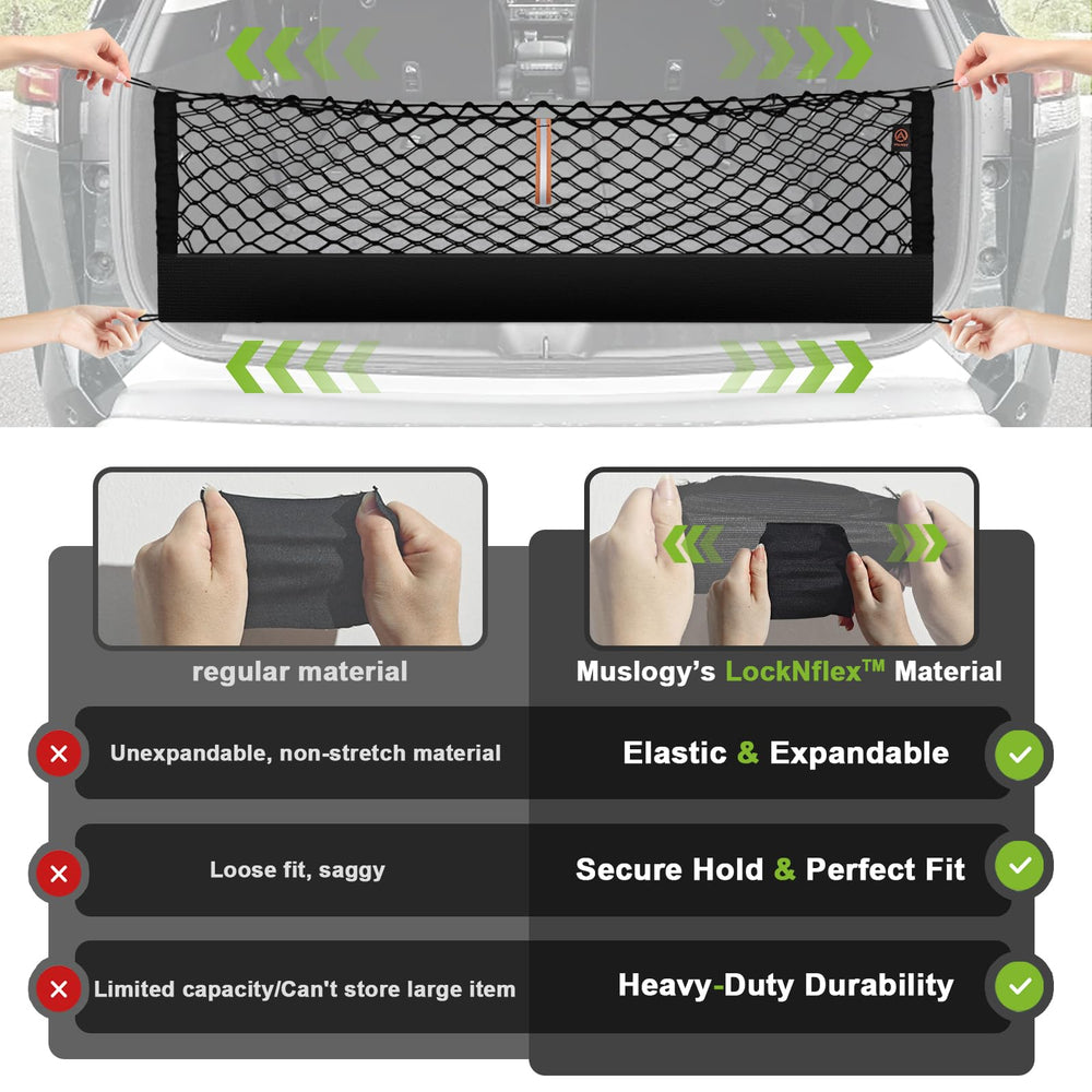 Muslogy stretchable-trunk-organization – adapts to various cargo sizes