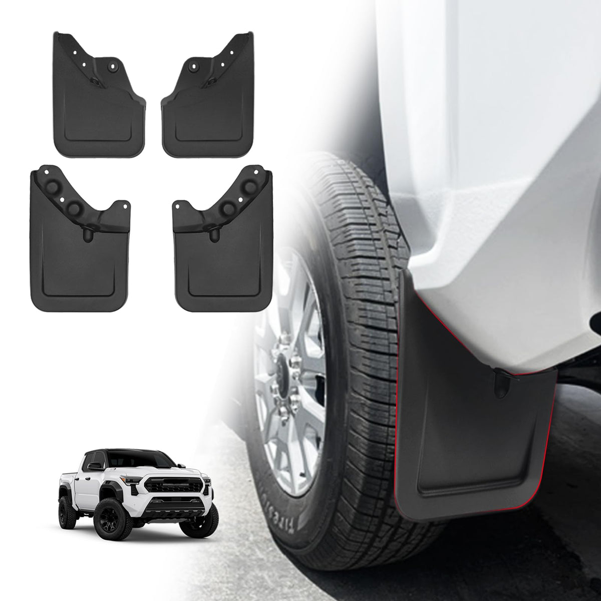 Muslogy Tacoma mud flaps front left extra-large protect fender from stones