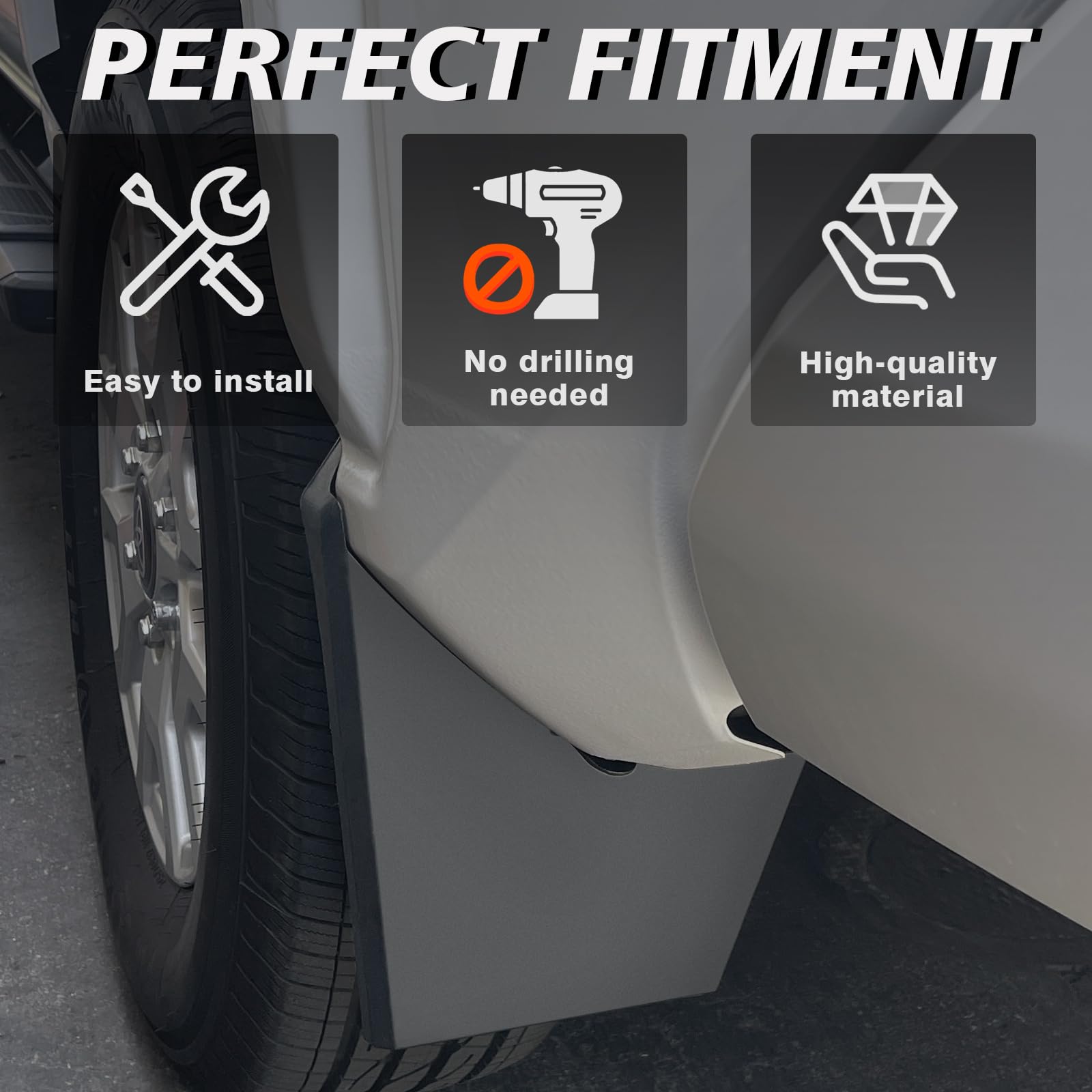 Muslogy mud flaps hardware bag indicates ready-to-use mounting hardware