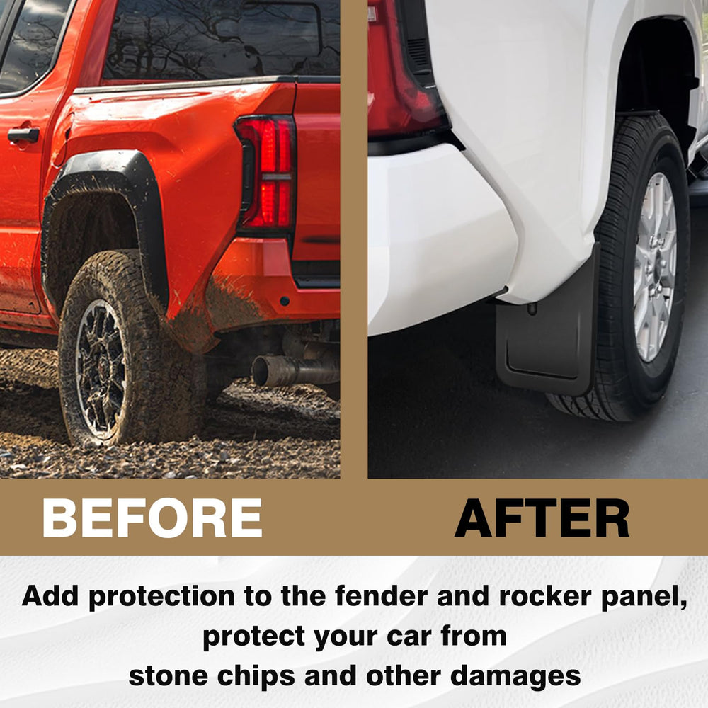 Muslogy Tacoma mud flaps installation guide for no-drill mounting