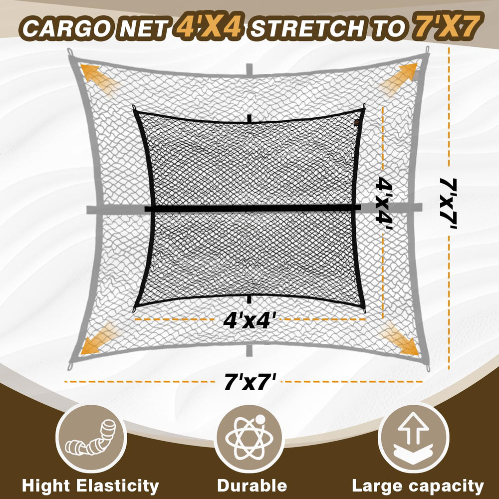 Muslogy cargo net works across SUVs, trucks, and vans for organization