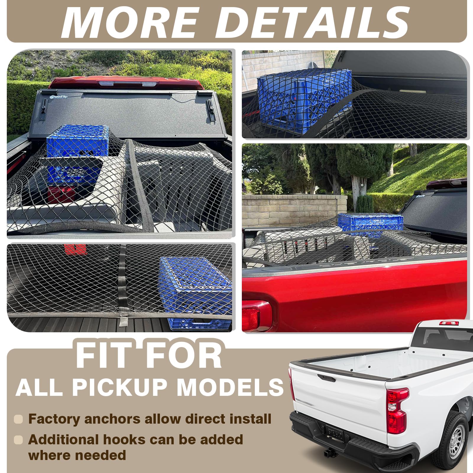 Muslogy cargo net in action using vehicle anchors for daily errands