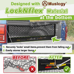 Muslogy heavy-duty carabiners provide strong truck-bed anchors.