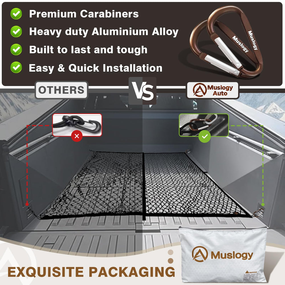 Muslogy Truck Bed Cargo Net stretchable design keeps groceries upright and organized