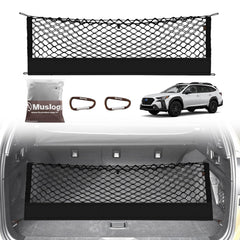 Muslogy truck bed cargo net in Outback fit close-up showing secure anchors.