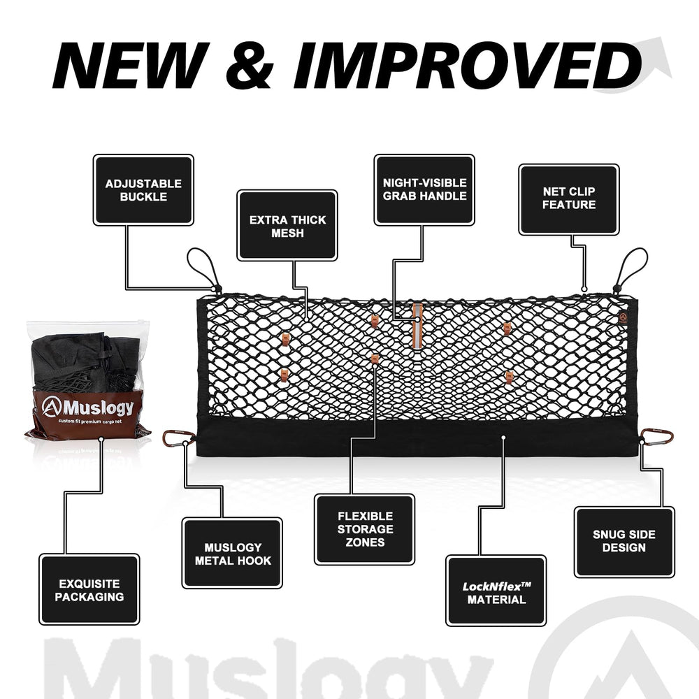 Muslogy envelope-style cargo net keeps small items organized.