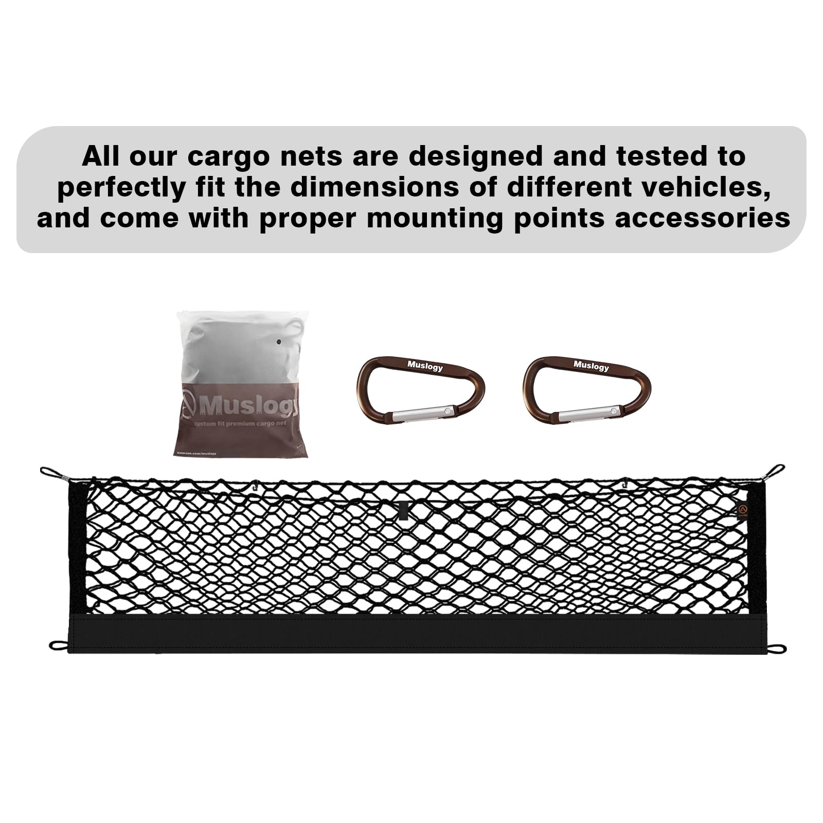 Muslogy Trunk Cargo Net ideal for road trips and everyday cargo.