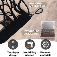 Muslogy Trunk Cargo Net laser-fit design provides snug, non-slip cargo hold.