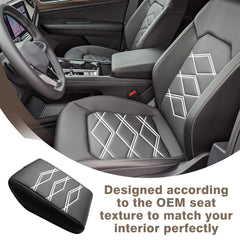 Muslogy vegan leather armrest pad with foam increases driving comfort.