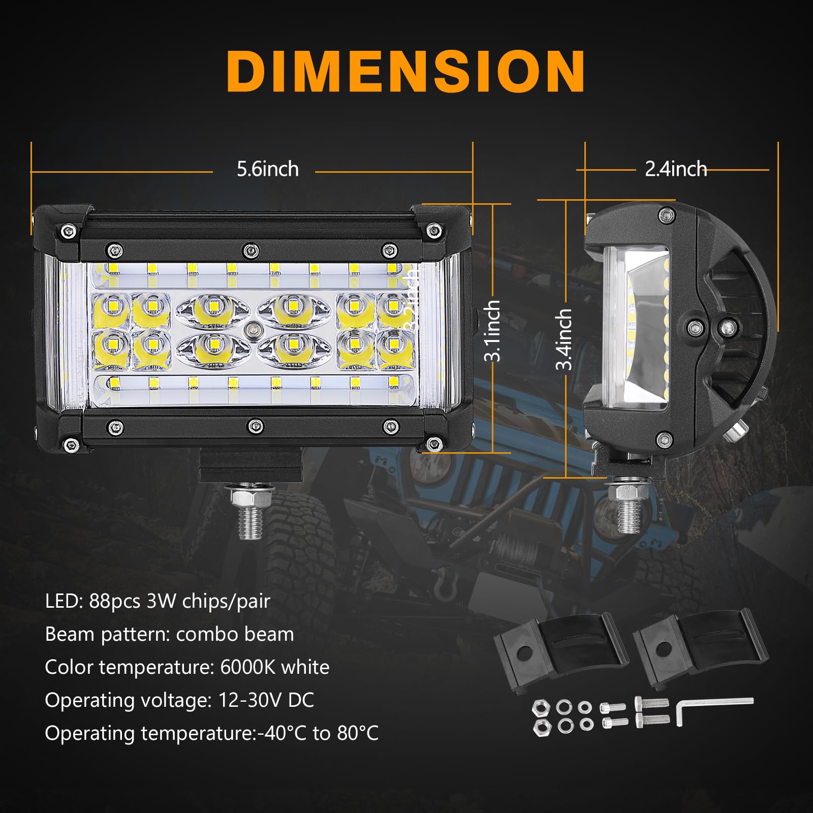 Muto-Beam quad-row pods with adjustable bracket enable flexible beam direction.