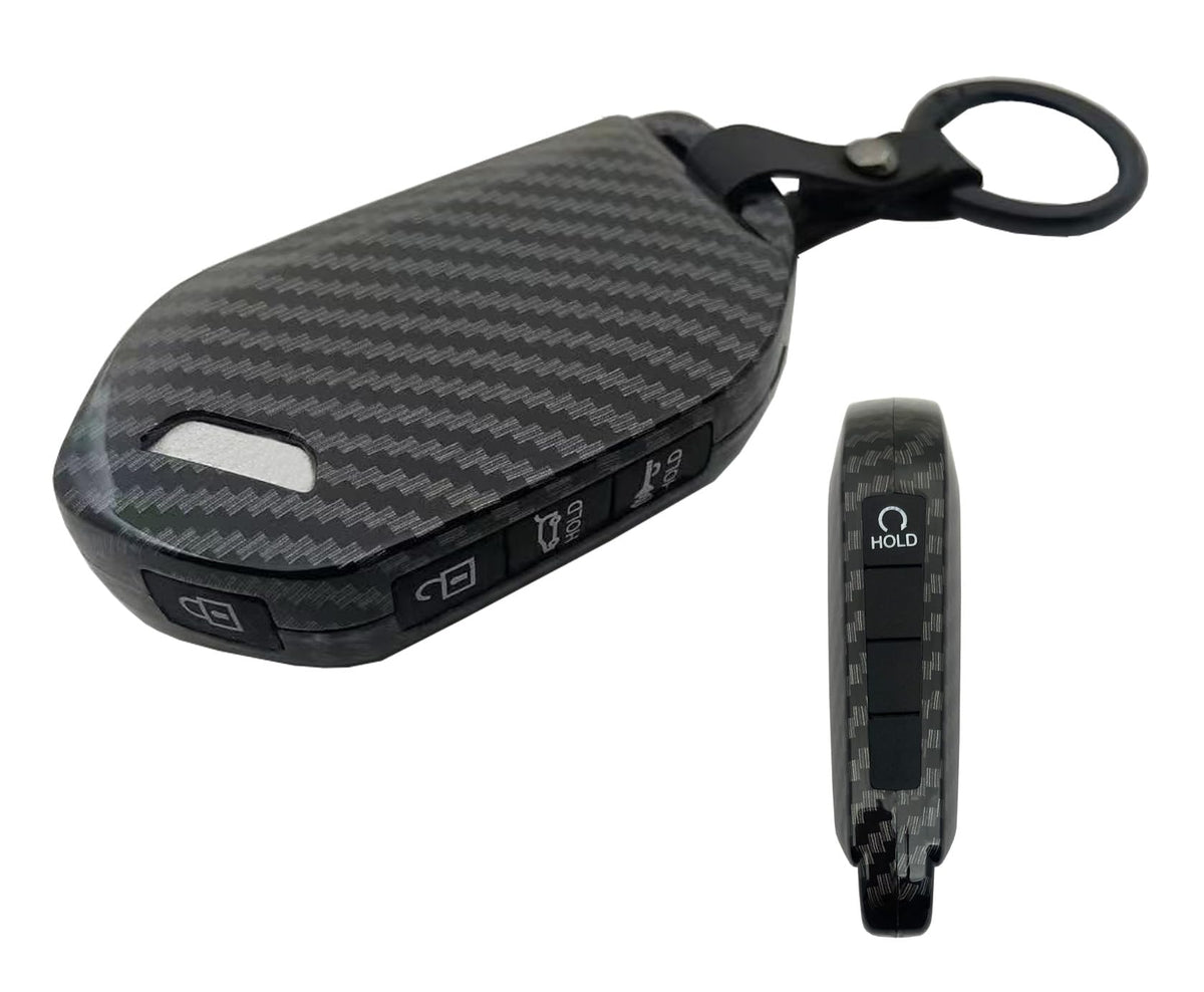 Muxkenper key fob cover front carbon fiber shields the top surface with a premium look