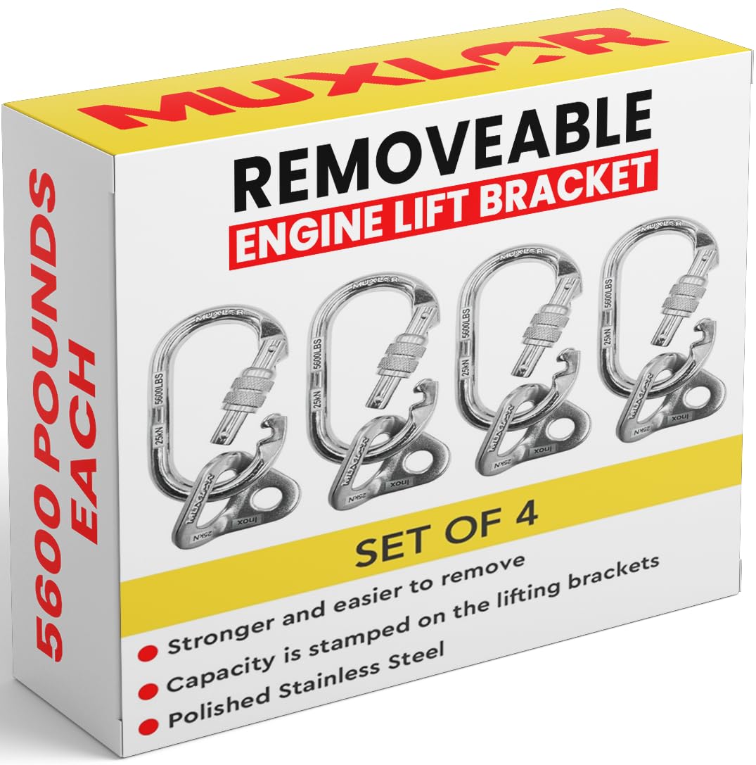 Muxlor crate engine hoist bracket provides secure support during lifts.