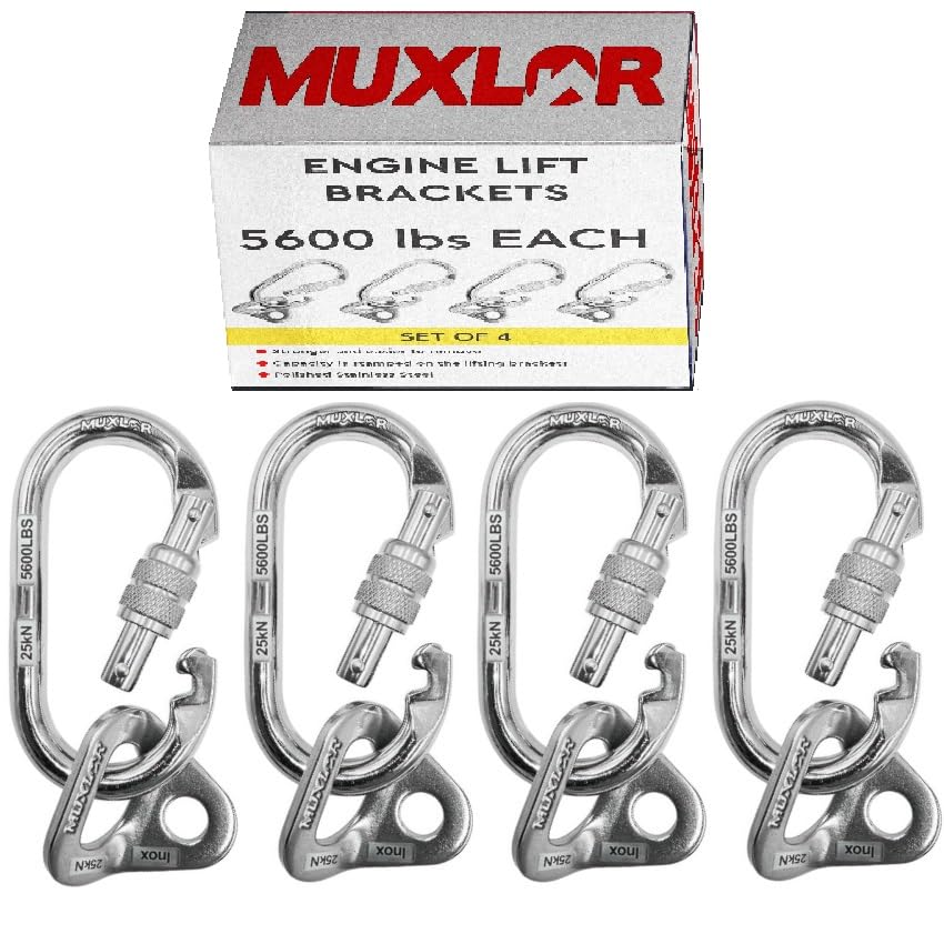 Muxlor engine lift plate compatible with engine stands on wheels for easy positioning.