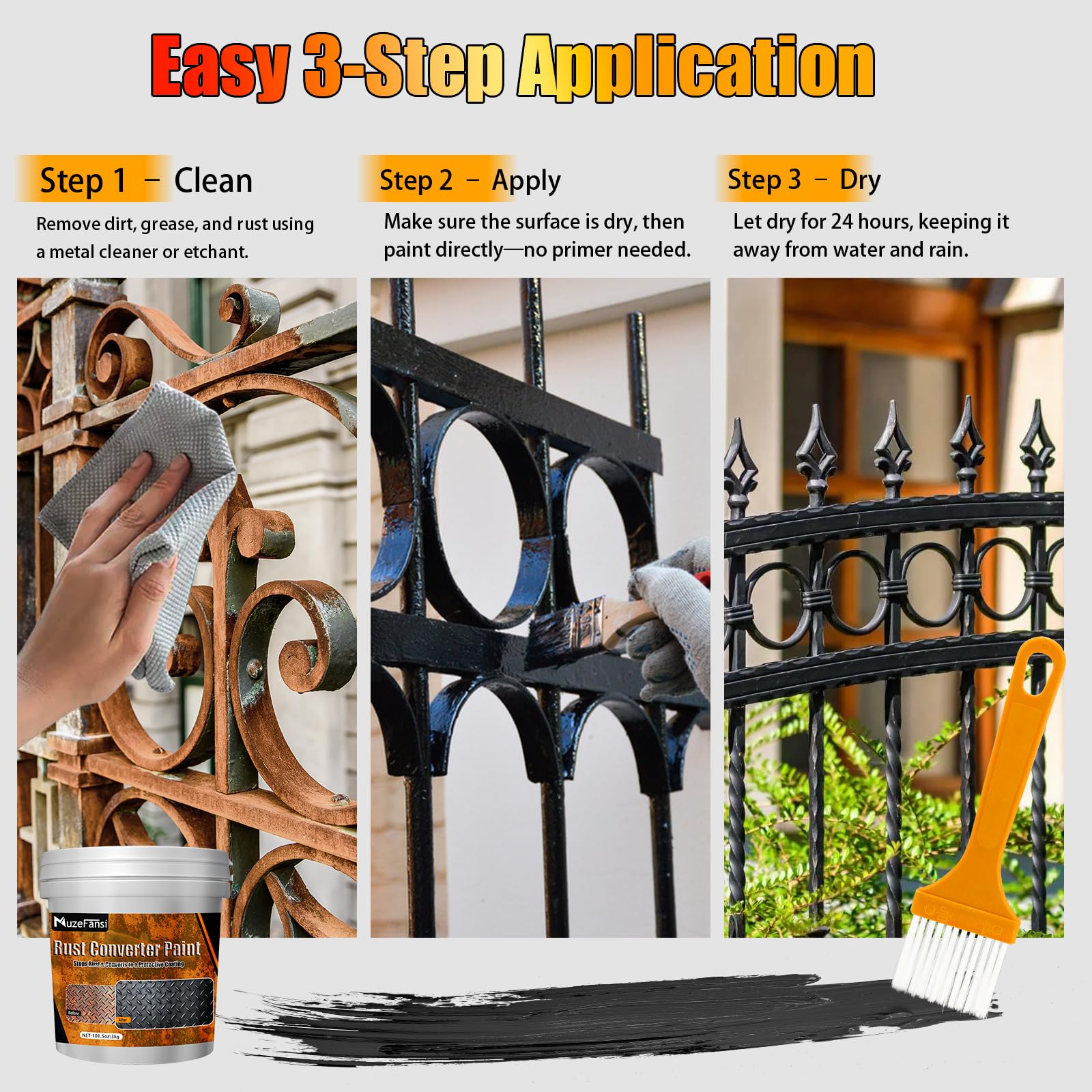 MuzeFansi rust converter heat-resistant coating suitable for high-temp parts.