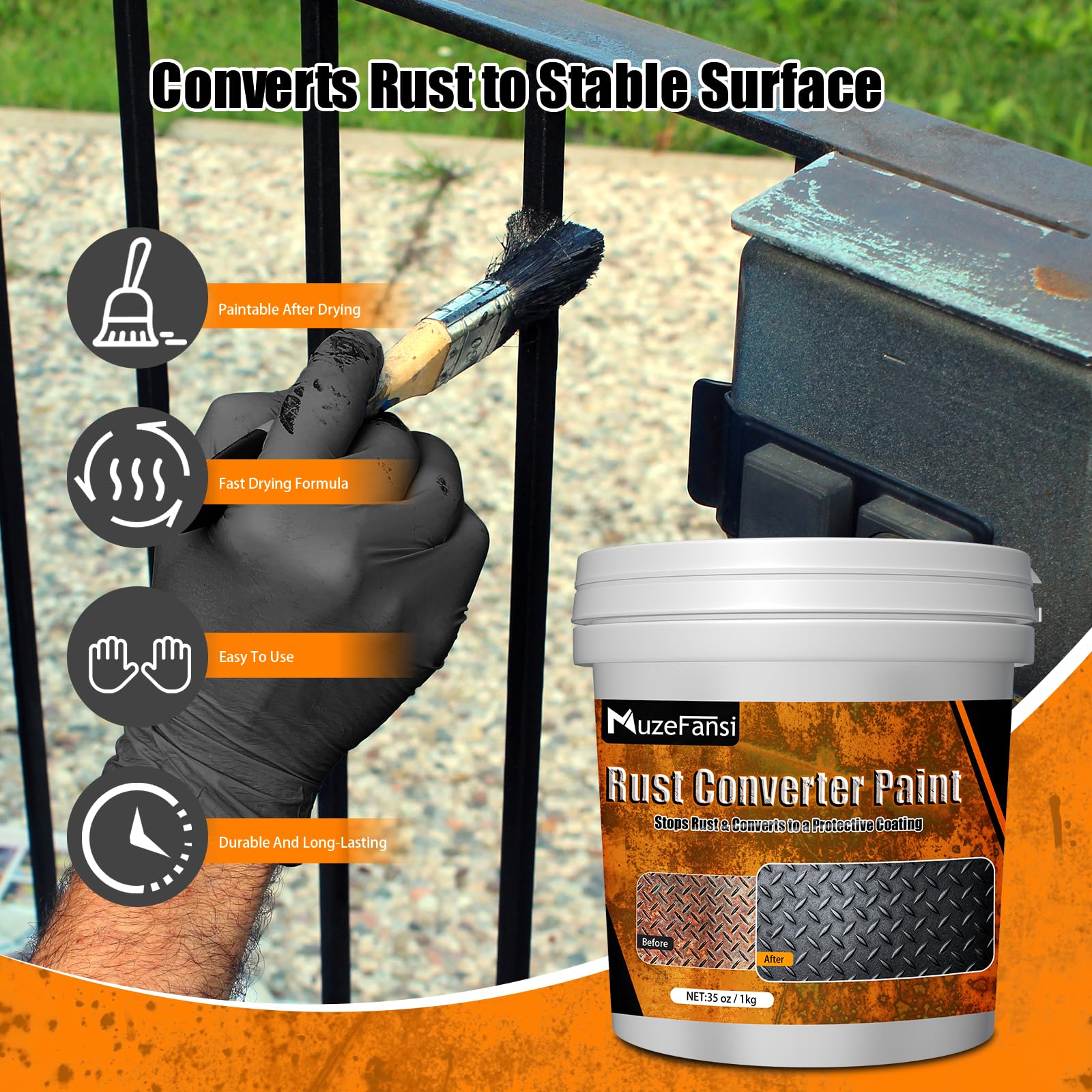 MuzeFansi 2-in-1 rust converter application demonstrates quick priming