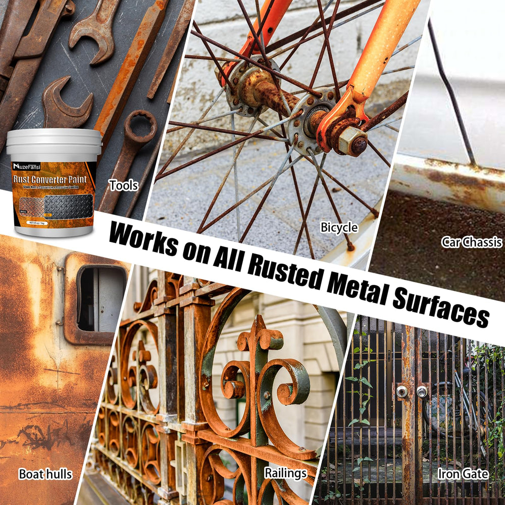 MuzeFansi indoor-safe rust solution ideal for workshops and garages