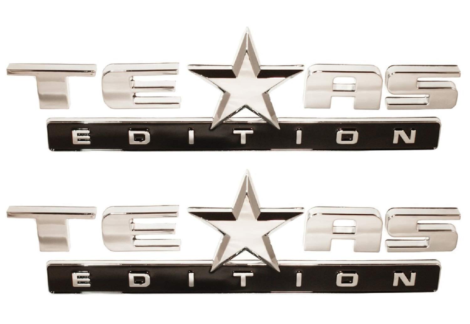 Muzzys Texas Edition chrome-black emblem set for trucks