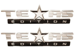 Muzzys Texas Edition chrome-black emblem set for trucks