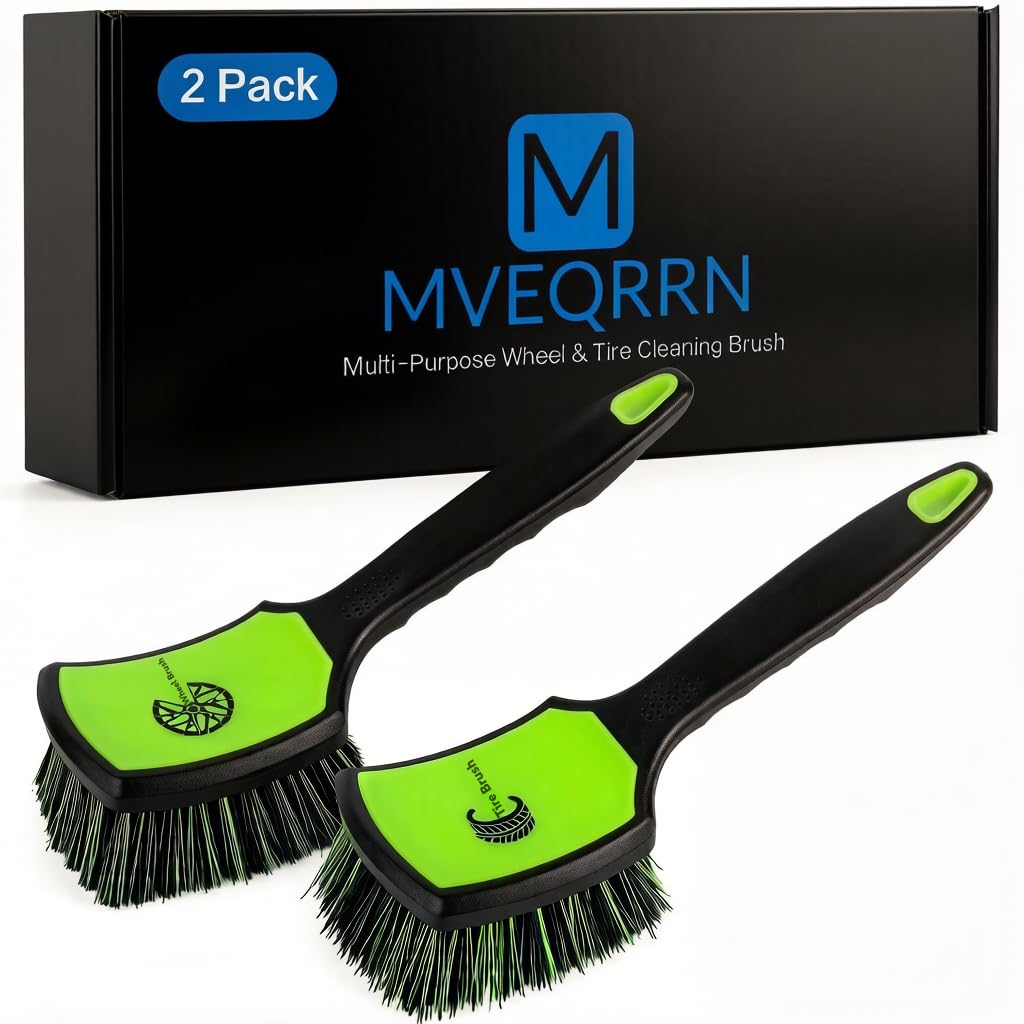 MVEQRRN wheel brush with soft bristles for safe rim cleaning