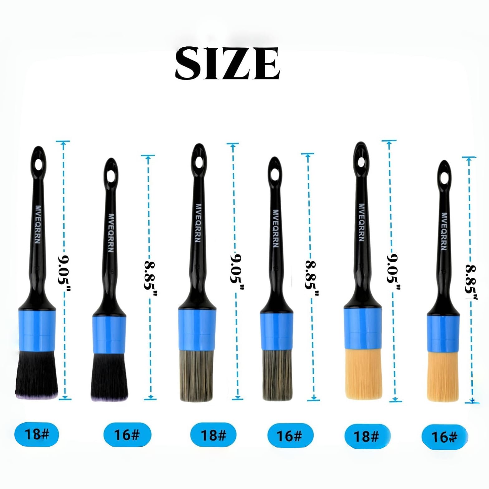 MVEQRRN yellow boars hair brush for exterior cleaning and wheels